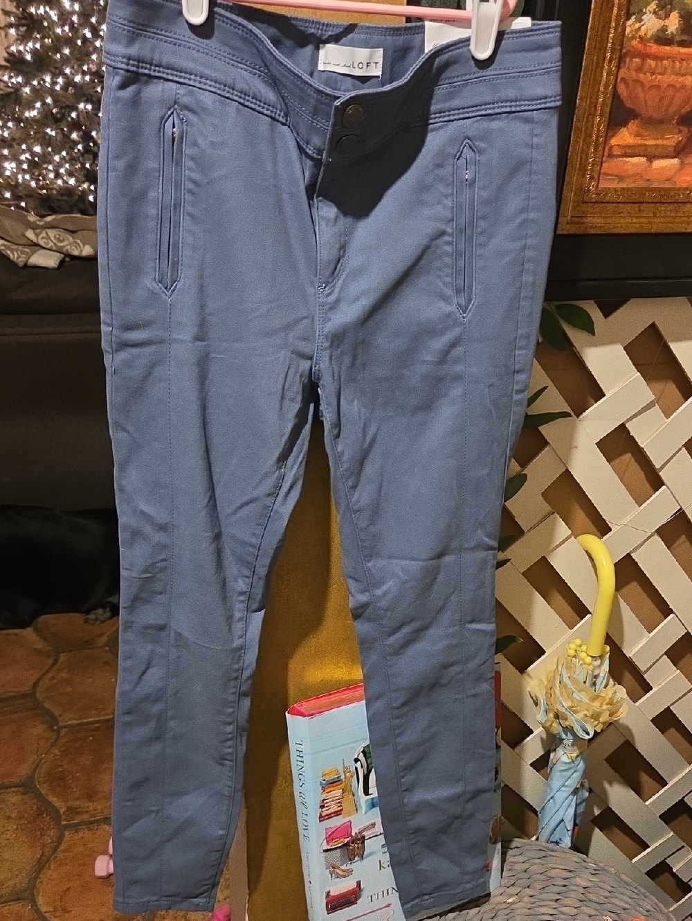 LOFT Slate Blue Slim Ankle Pants